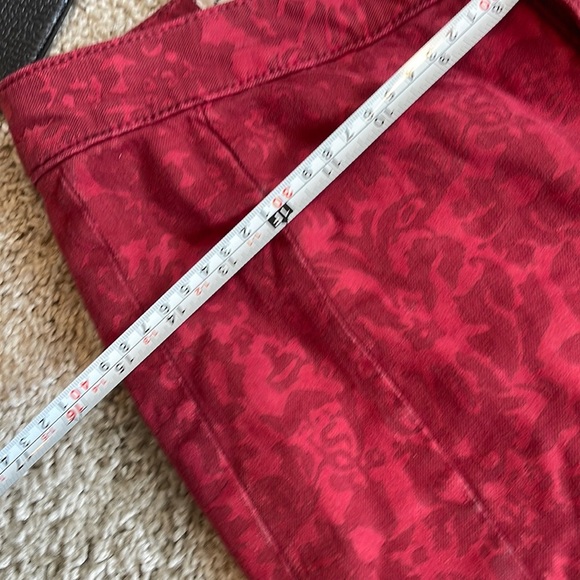 Anthropologie  Pilcro Flocked High-Rise Leggings size 28 raspberry colo - Picture 5 of 16